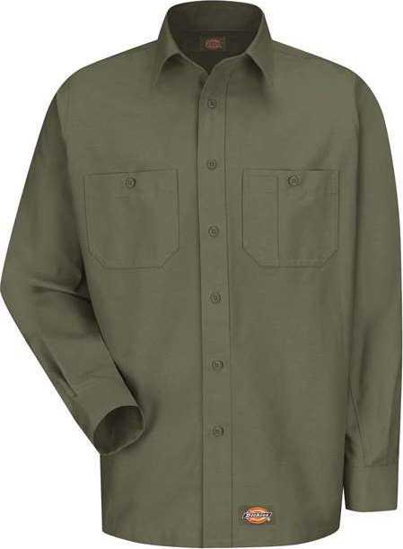 Dickies WS10 Long Sleeve Work Shirt - Olive Green - HIT a Double - 1