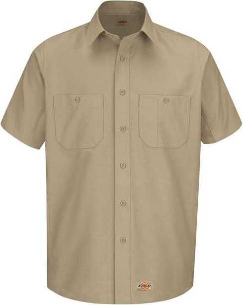 Dickies WS20T Short Sleeve Work Shirt Tall Sizes - Khaki - HIT a Double - 1