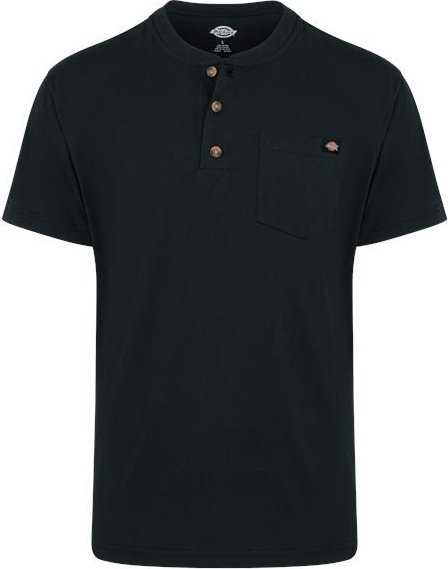 Dickies WS51 Heavyweight Traditional Short Sleeve Henley - Black - HIT a Double - 1