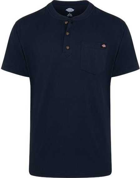 Dickies WS51LN Heavyweight Traditional Short Sleeve Henley - Long Sizes - Dark Navy - HIT a Double - 1