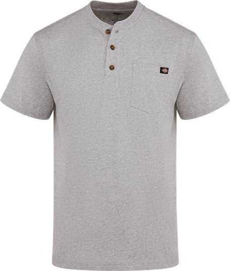 Dickies WS51LN Heavyweight Traditional Short Sleeve Henley - Long Sizes - Heather Gray - HIT a Double - 1