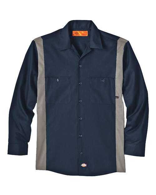 Dickies 5524 Industrial Colorblocked Long Sleeve Shirt - Dark Navy Smoke - HIT a Double