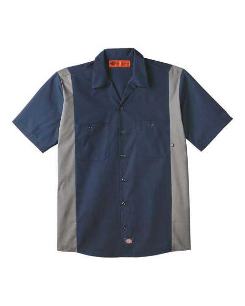 Dickies LS524 Industrial Colorblocked Short Sleeve Shirt - Dark Navy Smoke - HIT a Double