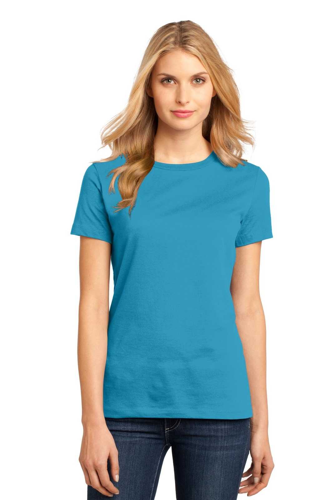 District DM104L Women&#39;s Perfect Weighttee - Bright Turquoise - HIT a Double - 1