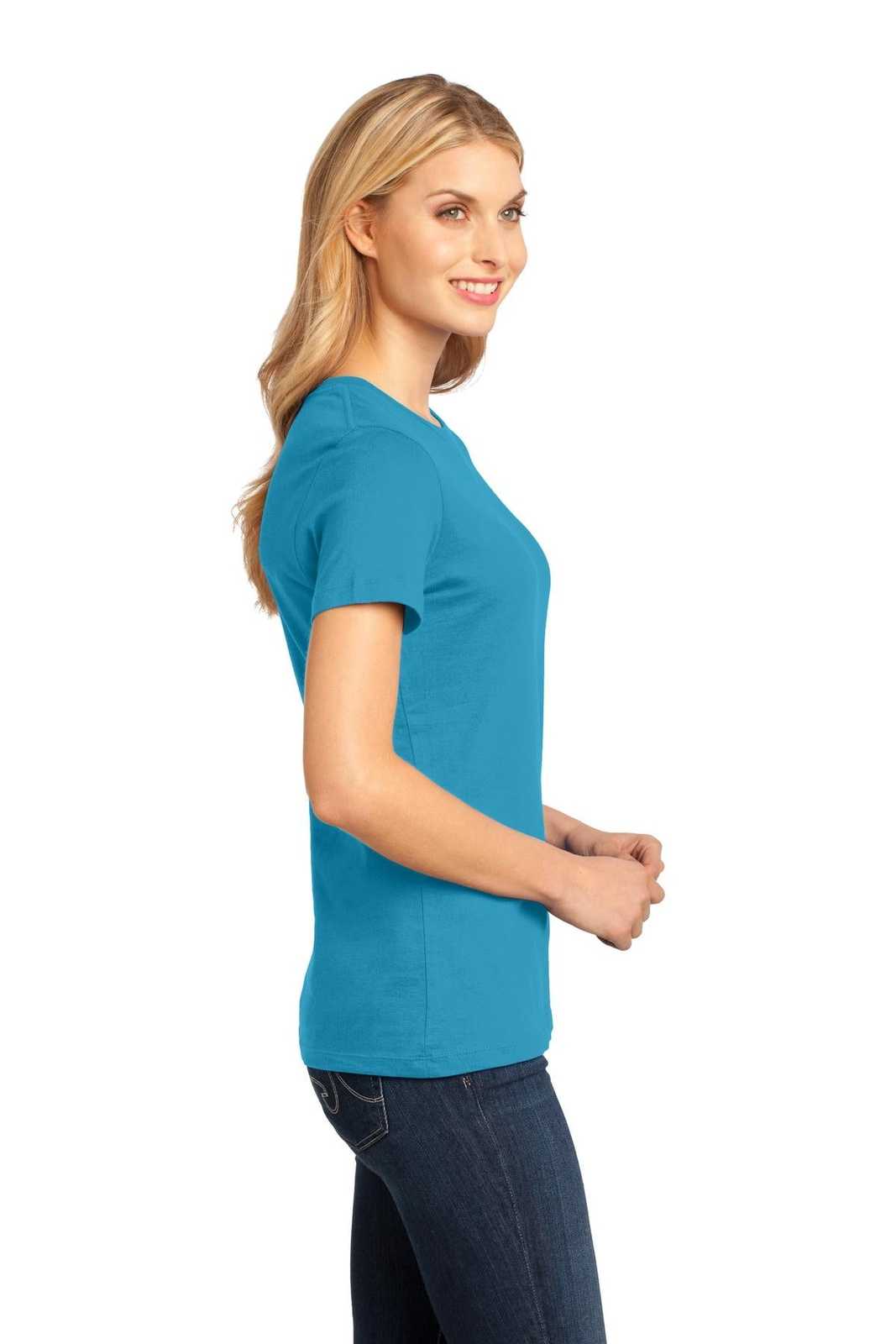 District DM104L Women&#39;s Perfect Weighttee - Bright Turquoise - HIT a Double - 3