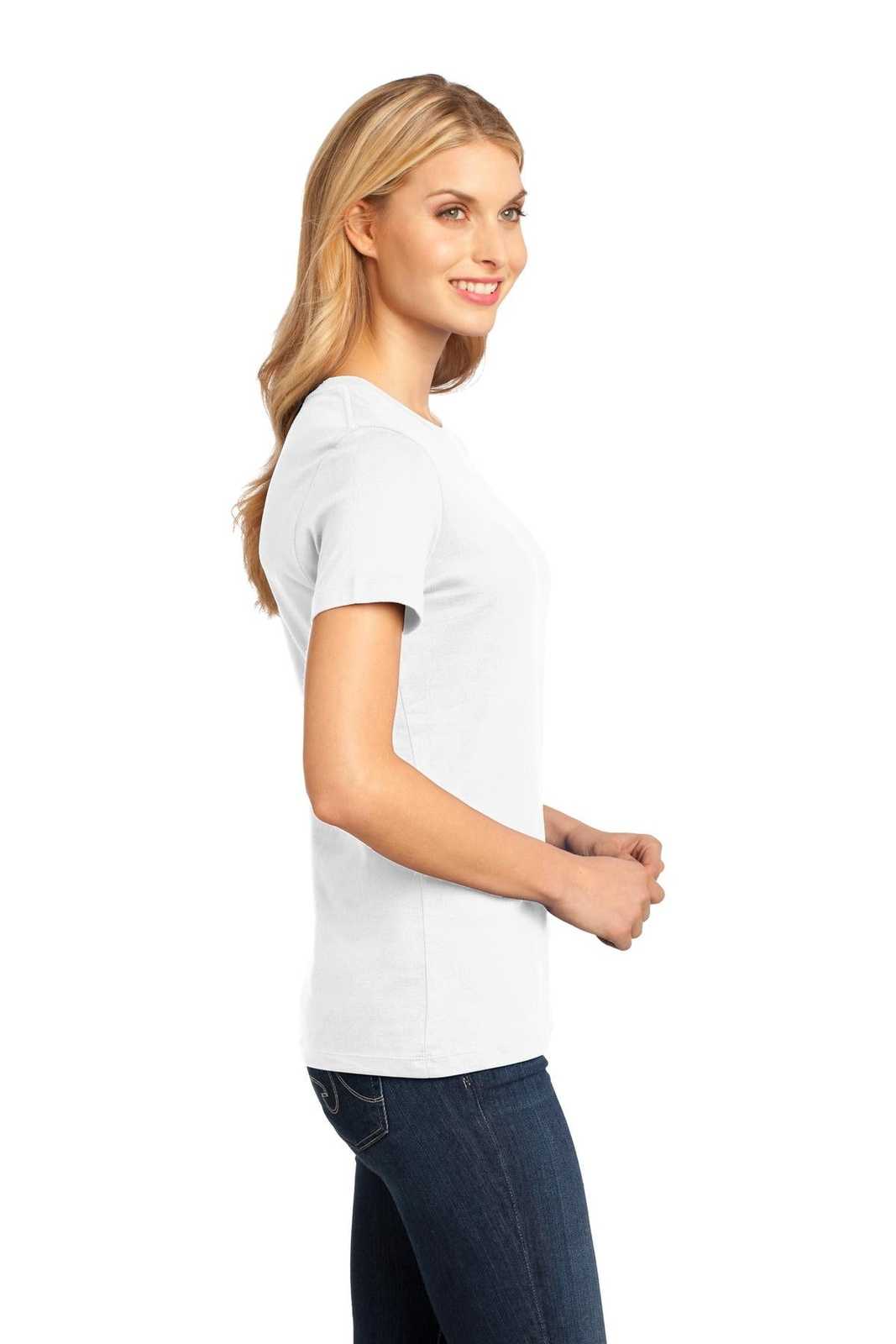 District DM104L Women&#39;s Perfect Weighttee - Bright White - HIT a Double - 3