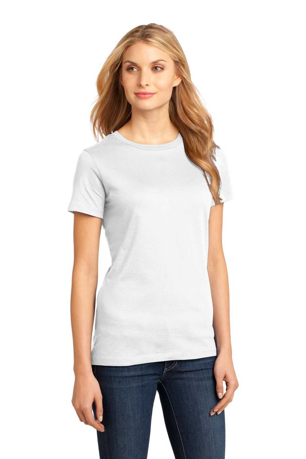 District DM104L Women&#39;s Perfect Weighttee - Bright White - HIT a Double - 4