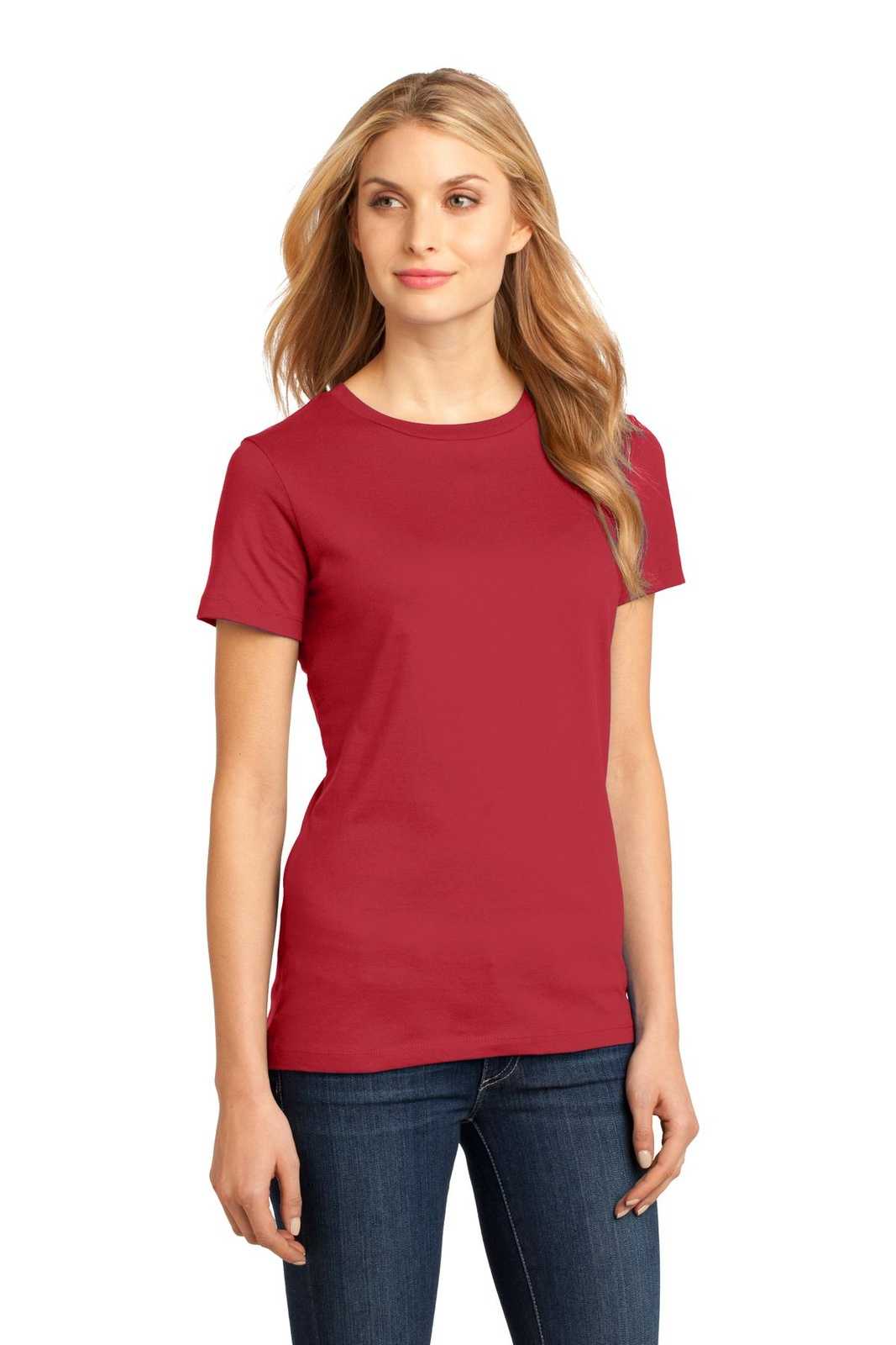 District DM104L Women&#39;s Perfect Weighttee - Classic Red - HIT a Double - 4
