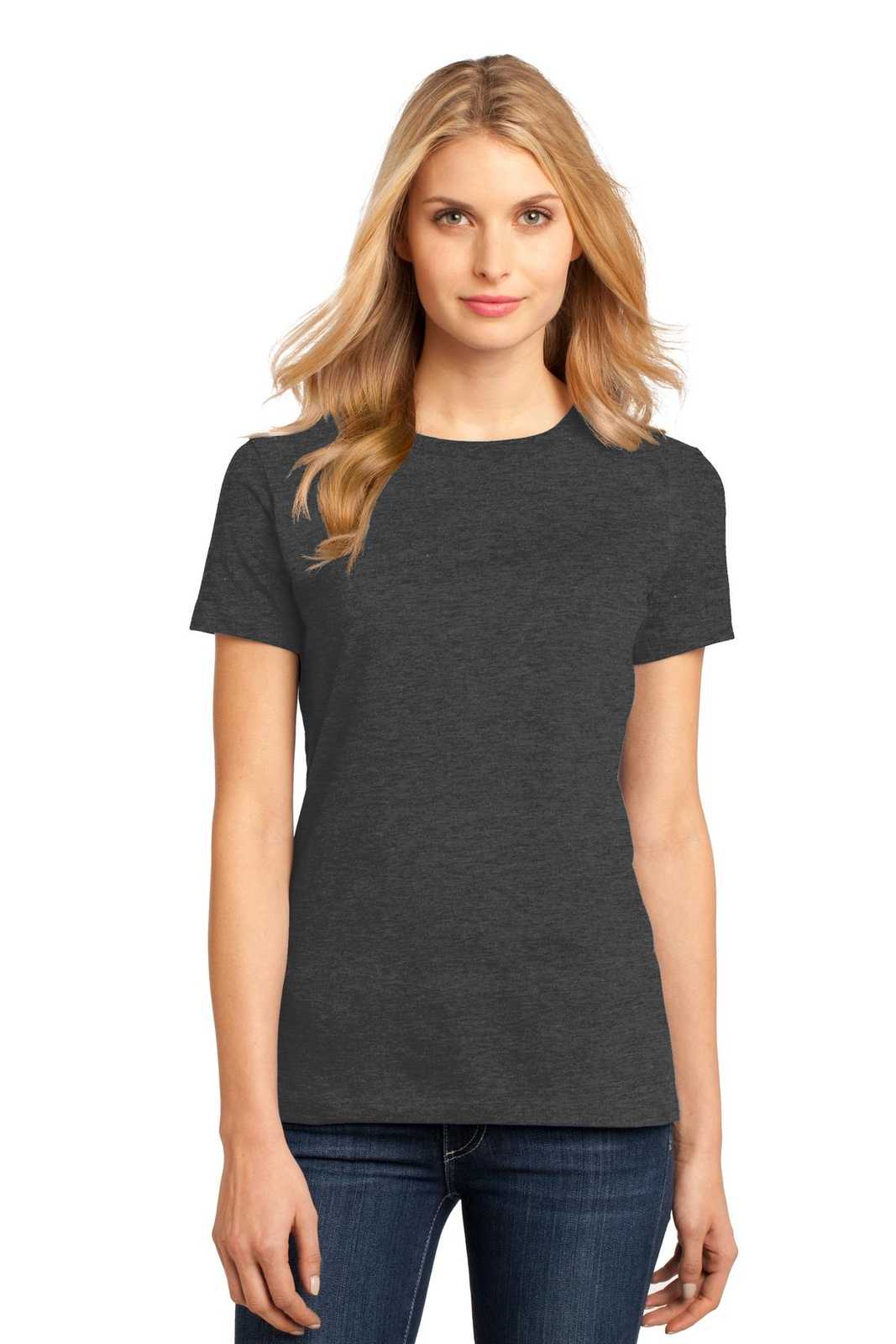 District DM104L Women's Perfect Weighttee - Heathered Charcoal - HIT a Double - 1