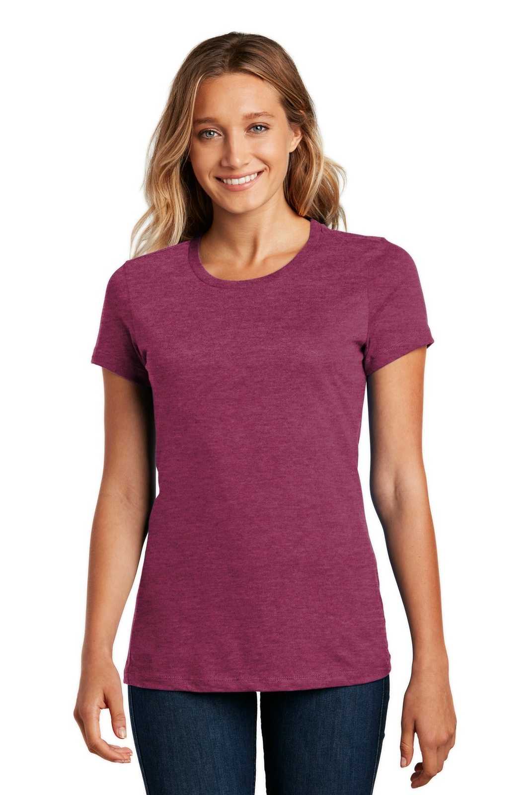 District DM104L Women&#39;s Perfect Weighttee - Heathered Loganberry - HIT a Double - 1