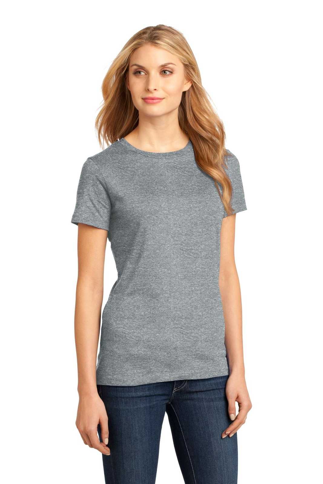 District DM104L Women&#39;s Perfect Weighttee - Heathered Steel - HIT a Double - 4