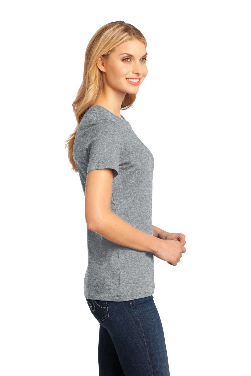 District DM104L Women&#39;s Perfect Weighttee - Heathered Steel - HIT a Double - 3