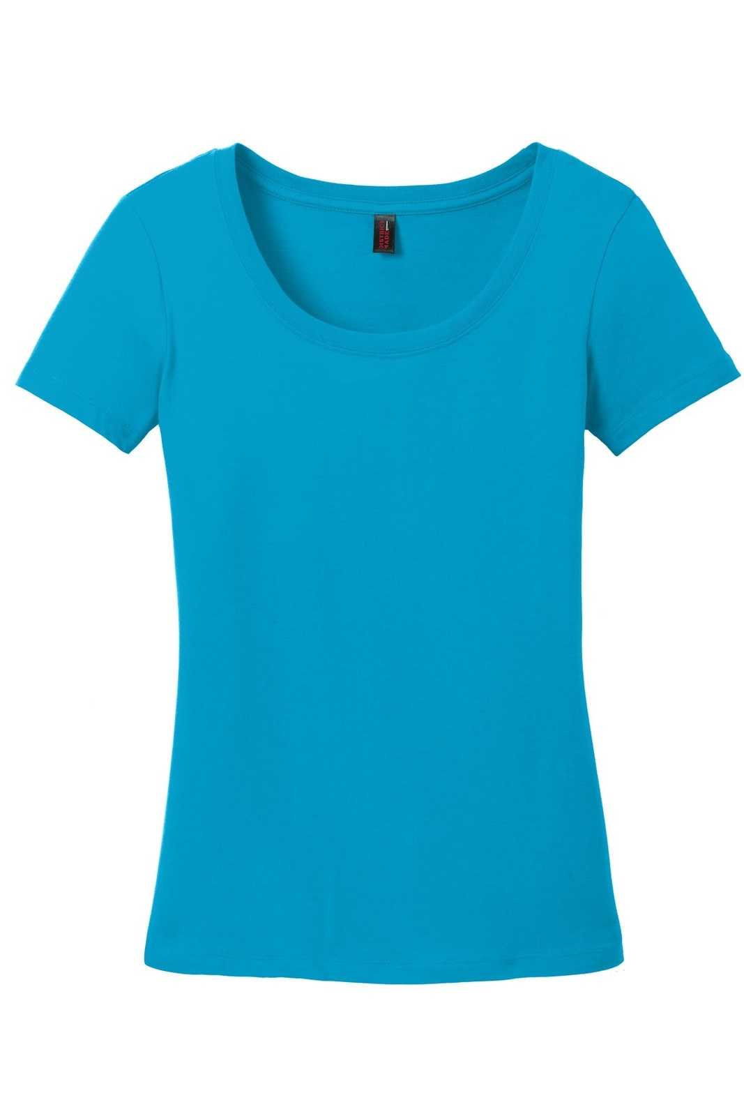 District DM106L Women&#39;s Perfect Weight Scoop Tee - Bright Turquoise - HIT a Double - 5