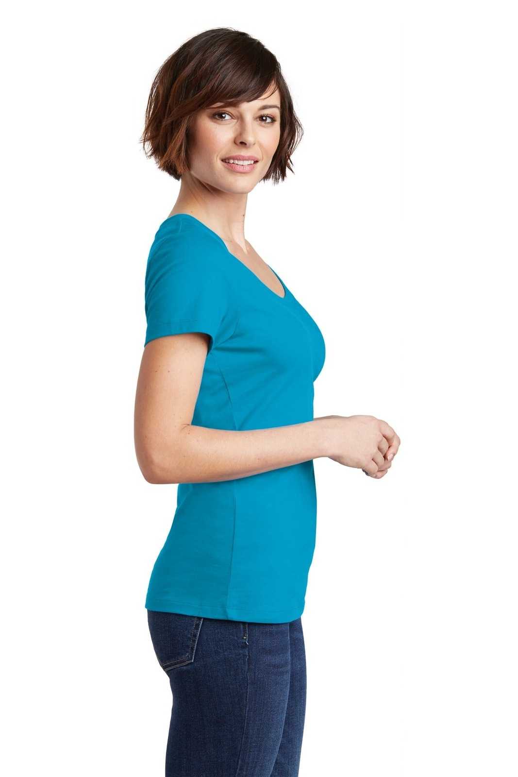 District DM106L Women&#39;s Perfect Weight Scoop Tee - Bright Turquoise - HIT a Double - 3