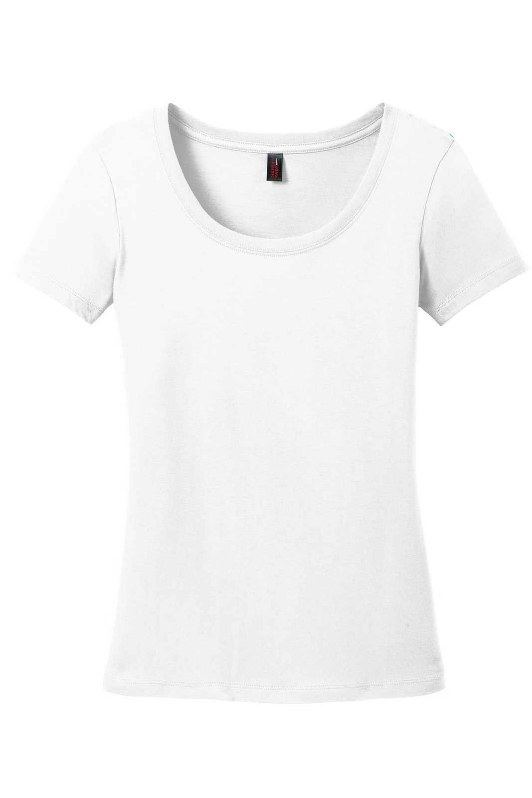 District DM106L Women&#39;s Perfect Weight Scoop Tee - Bright White - HIT a Double - 5