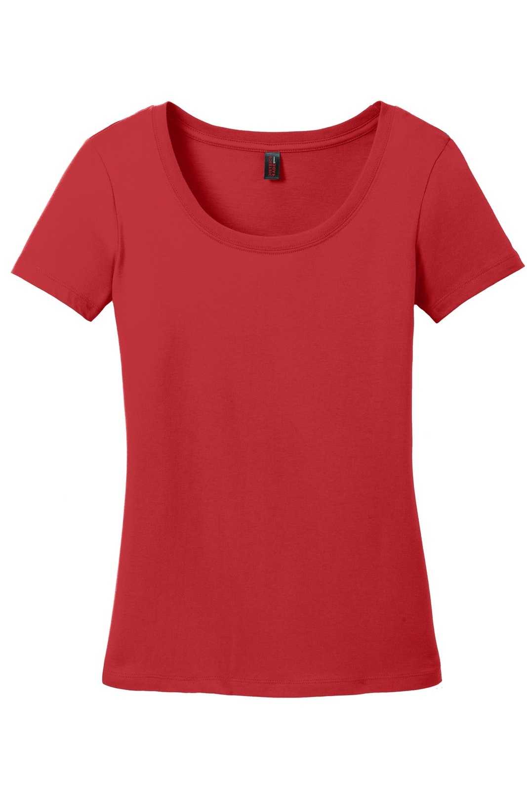 District DM106L Women&#39;s Perfect Weight Scoop Tee - Classic Red - HIT a Double - 5
