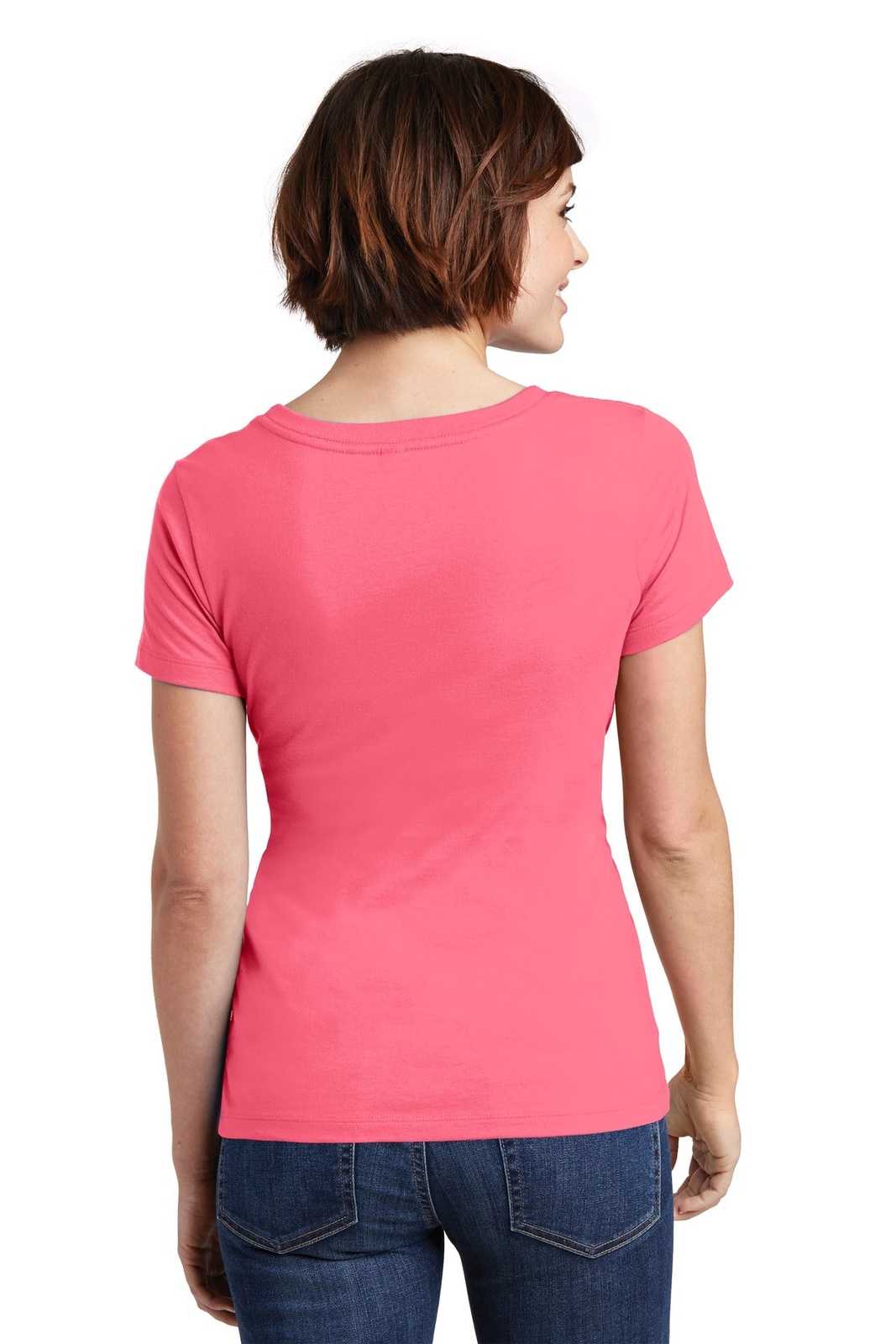 District DM106L Women&#39;s Perfect Weight Scoop Tee - Coral - HIT a Double - 2