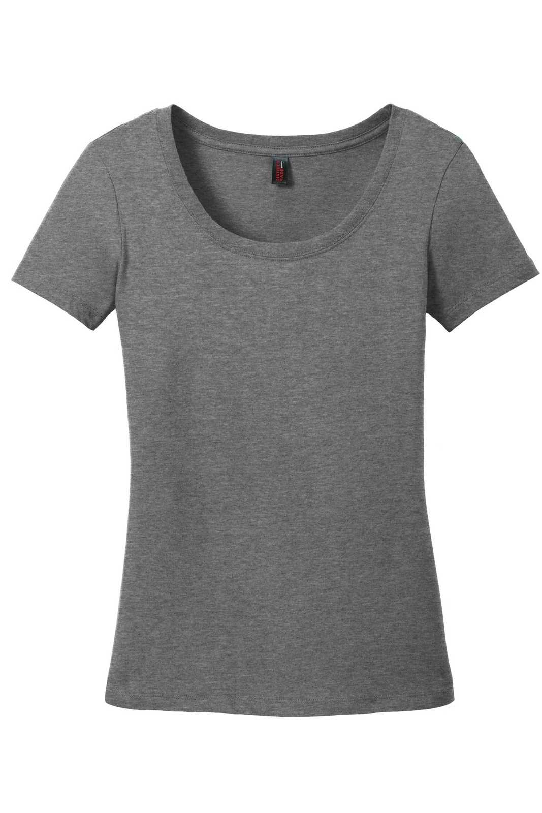 District DM106L Women&#39;s Perfect Weight Scoop Tee - Heathered Nickel - HIT a Double - 5