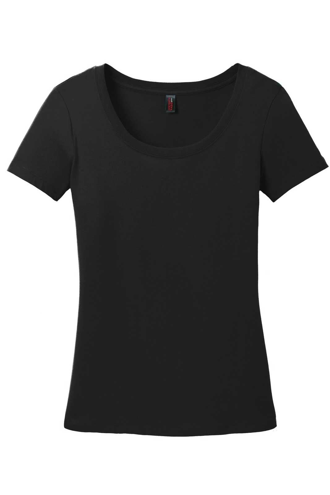 District DM106L Women&#39;s Perfect Weight Scoop Tee - Jet Black - HIT a Double - 5
