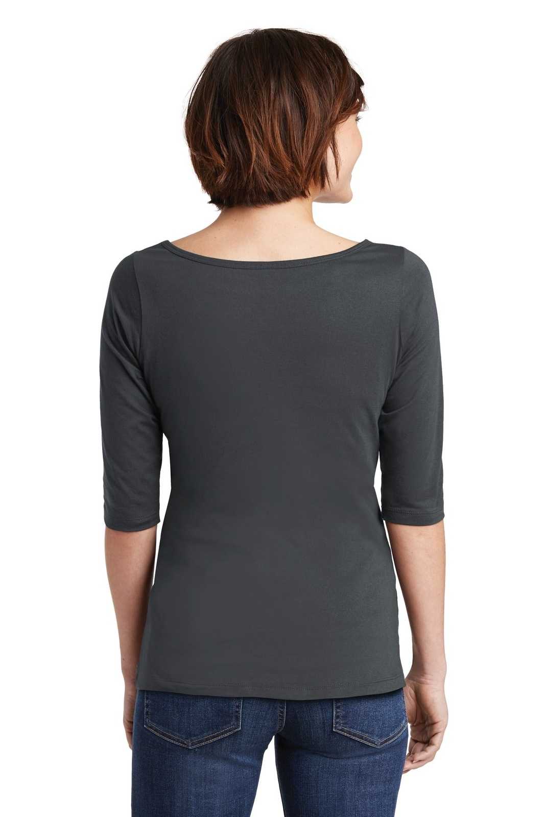 District DM107L Women&#39;s Perfect Weight 3/4-Sleeve Tee - Charcoal - HIT a Double - 2