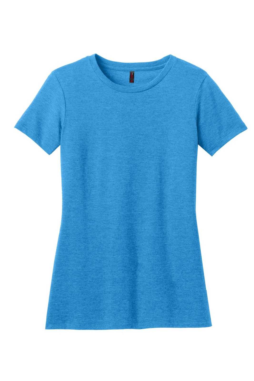 District DM108L Women's Perfect Blend Tee - Heathered Bright Turquoise - HIT a Double - 1