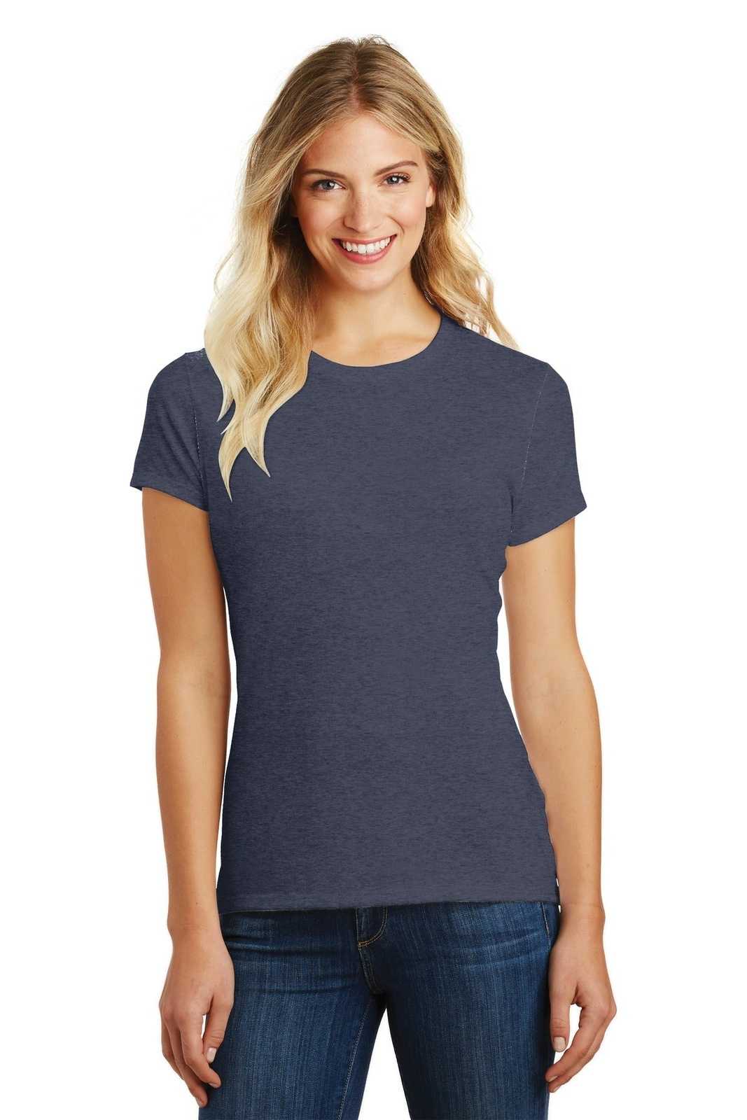 District DM108L Women's Perfect Blend Tee - Heathered Navy - HIT a Double - 1