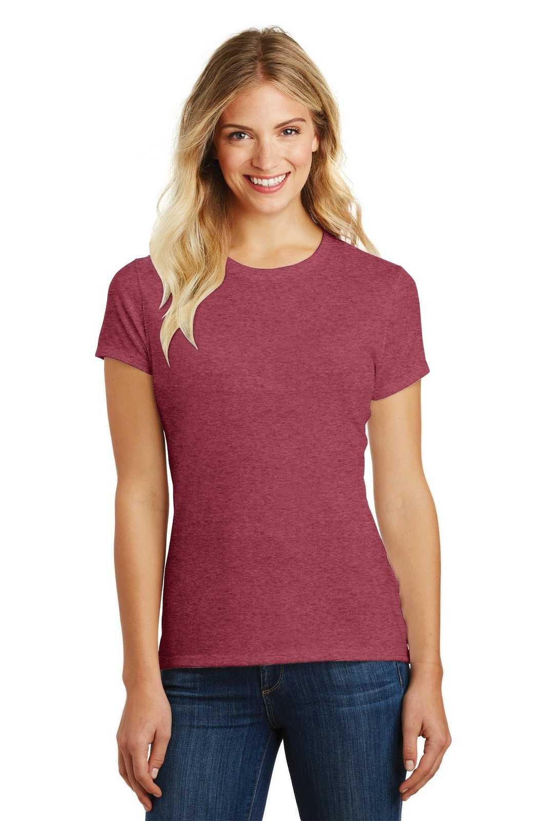 District DM108L Women&#39;s Perfect Blend Tee - Heathered Red - HIT a Double - 1