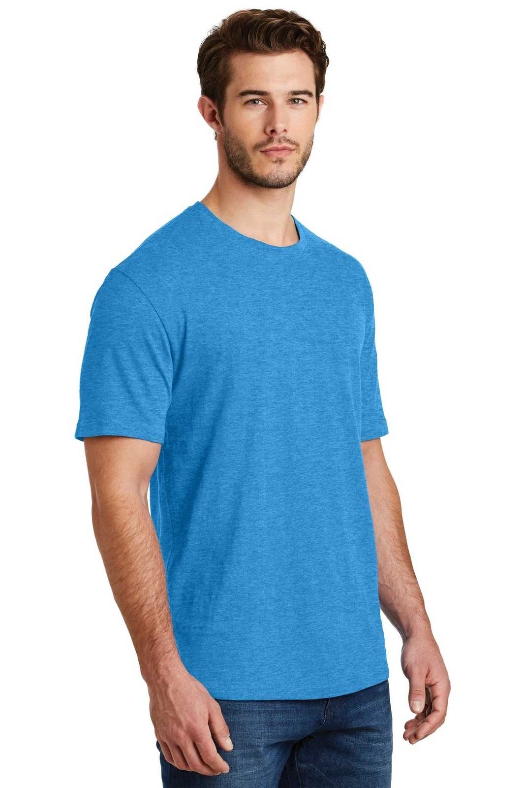 District DM108 Perfect Blend Tee - Heathered Bright Turquoise - HIT a Double - 4