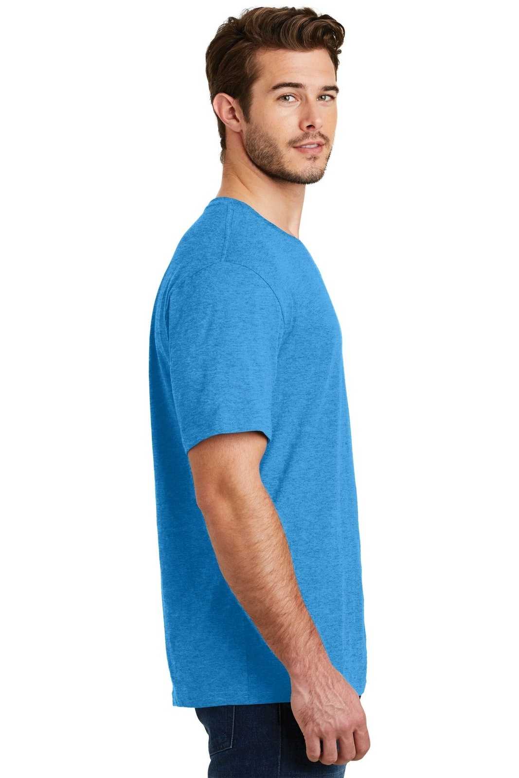 District DM108 Perfect Blend Tee - Heathered Bright Turquoise - HIT a Double - 3
