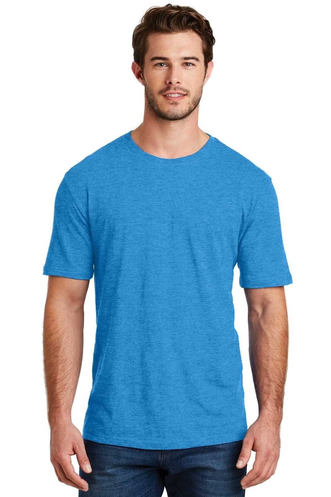 District DM108 Perfect Blend Tee - Heathered Bright Turquoise - HIT a Double - 1