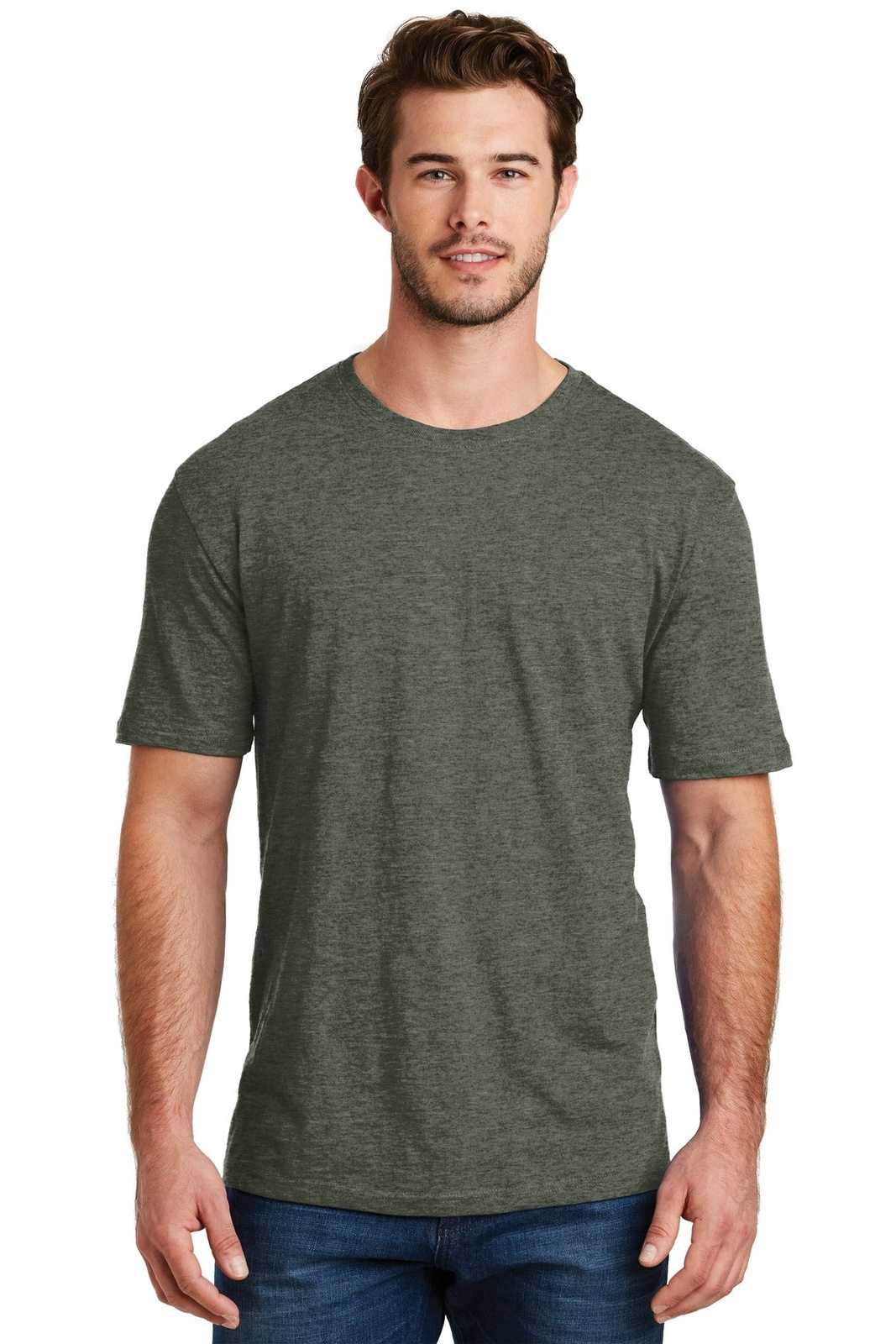 District DM108 Perfect Blend Tee - Heathered Olive - HIT a Double - 1