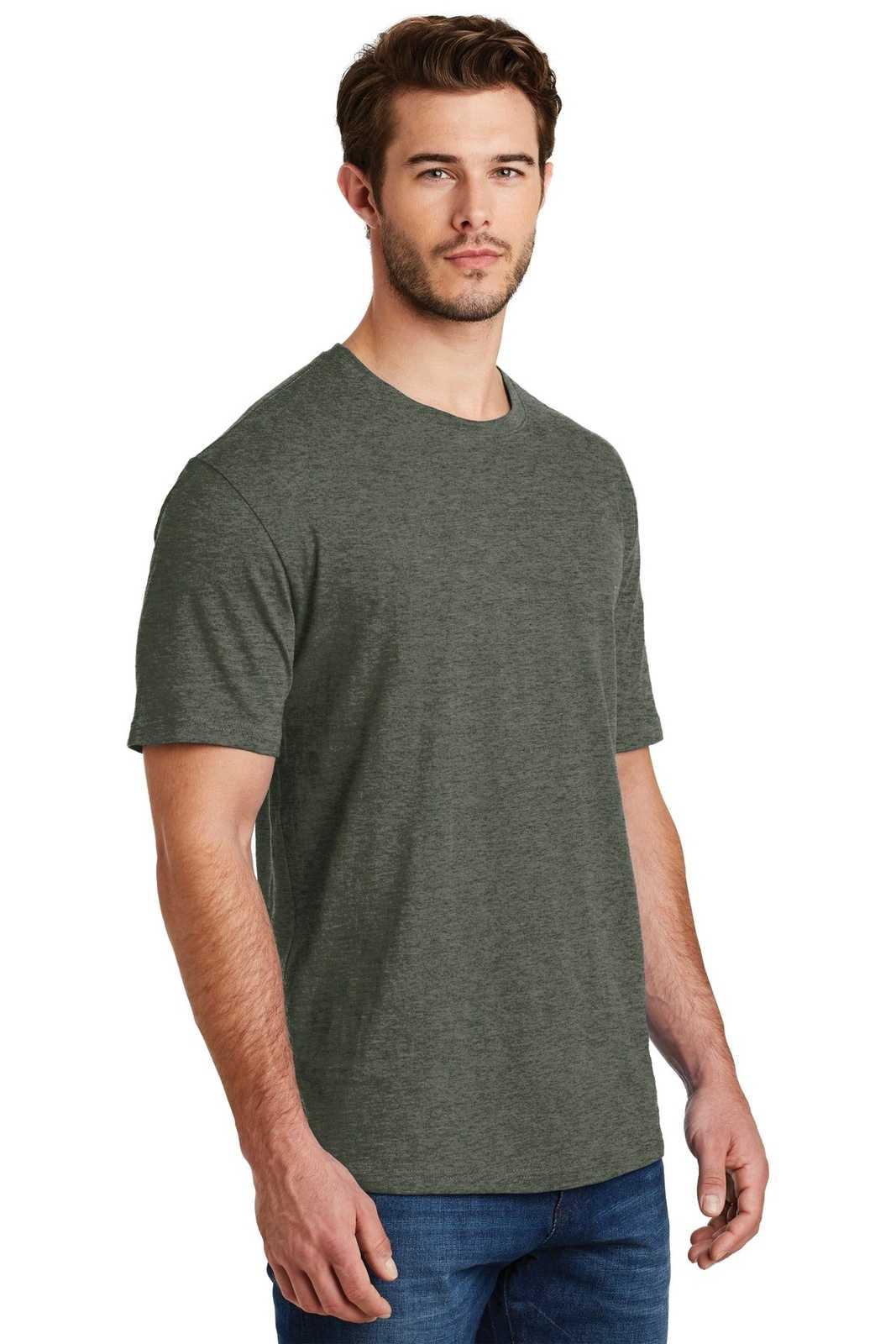 District DM108 Perfect Blend Tee - Heathered Olive - HIT a Double - 4