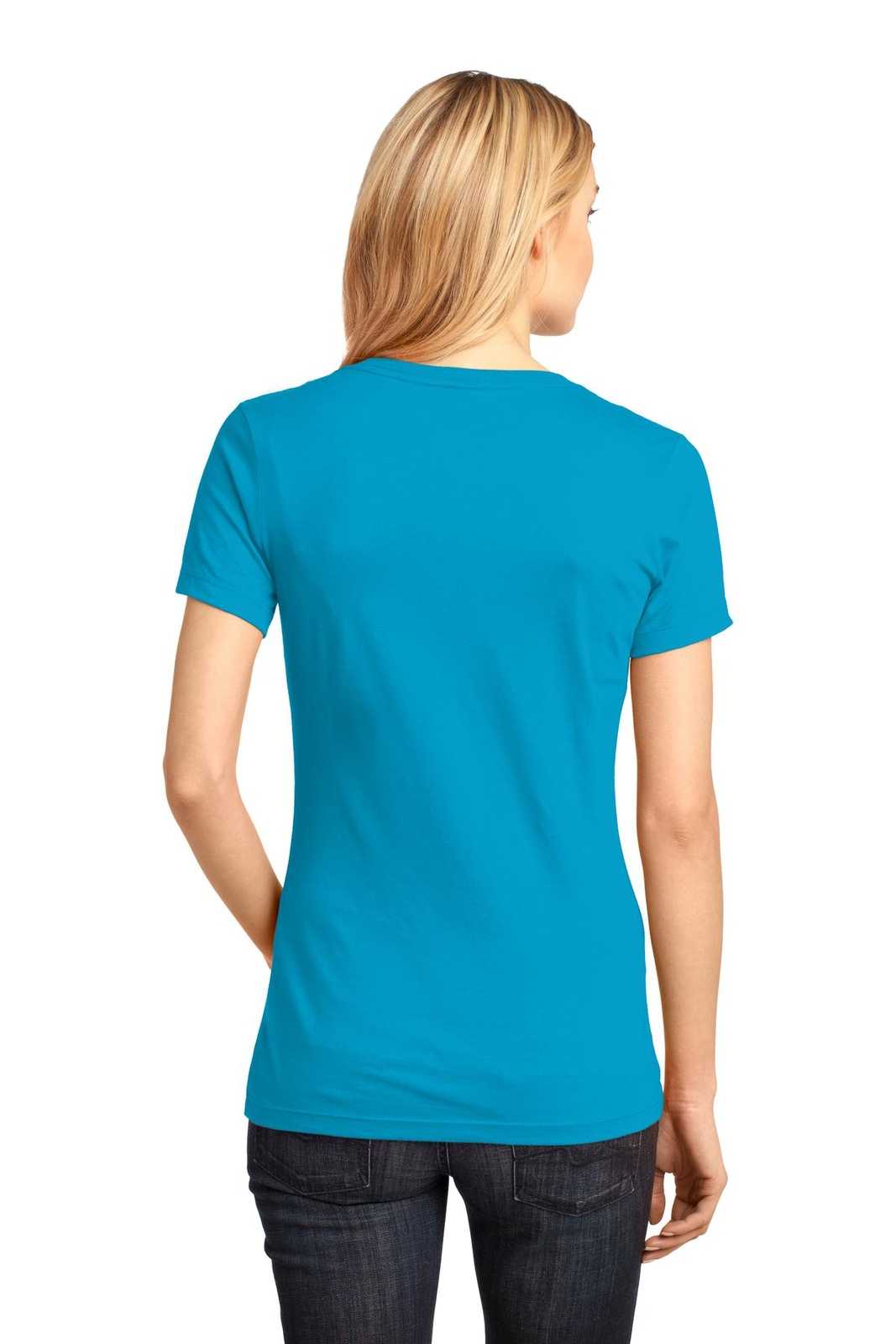 District DM1170L Women&#39;s Perfect Weight V-Neck Tee - Bright Turquoise - HIT a Double - 2
