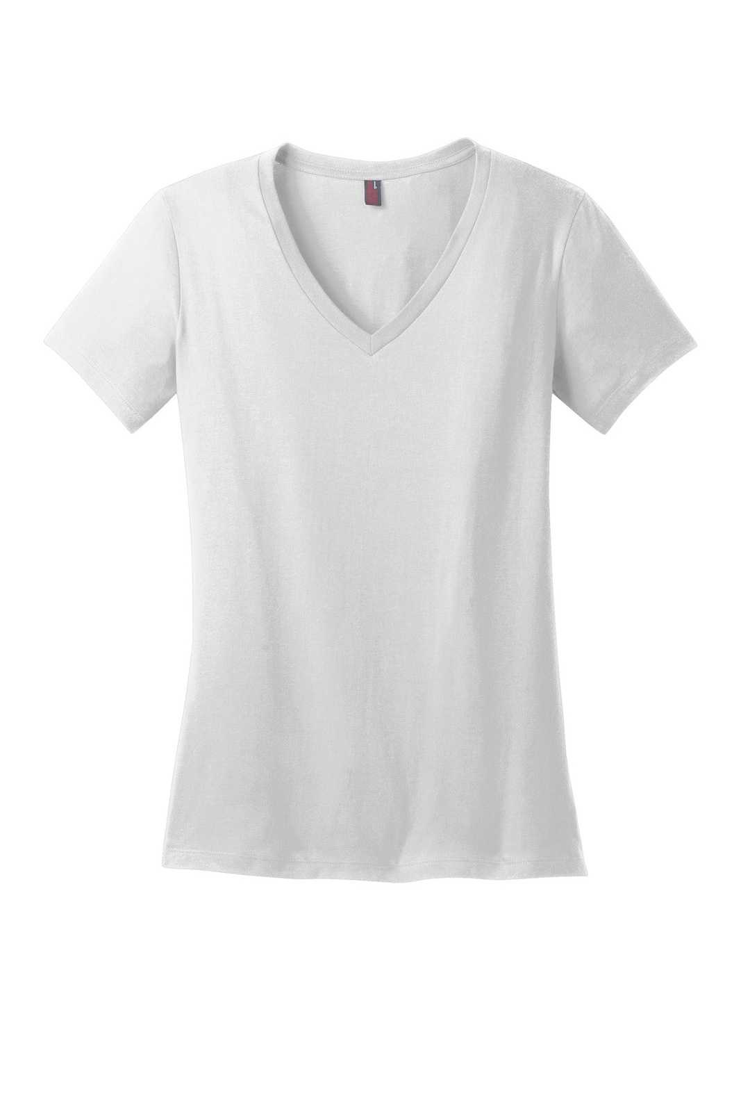 District DM1170L Women&#39;s Perfect Weight V-Neck Tee - Bright White - HIT a Double - 5