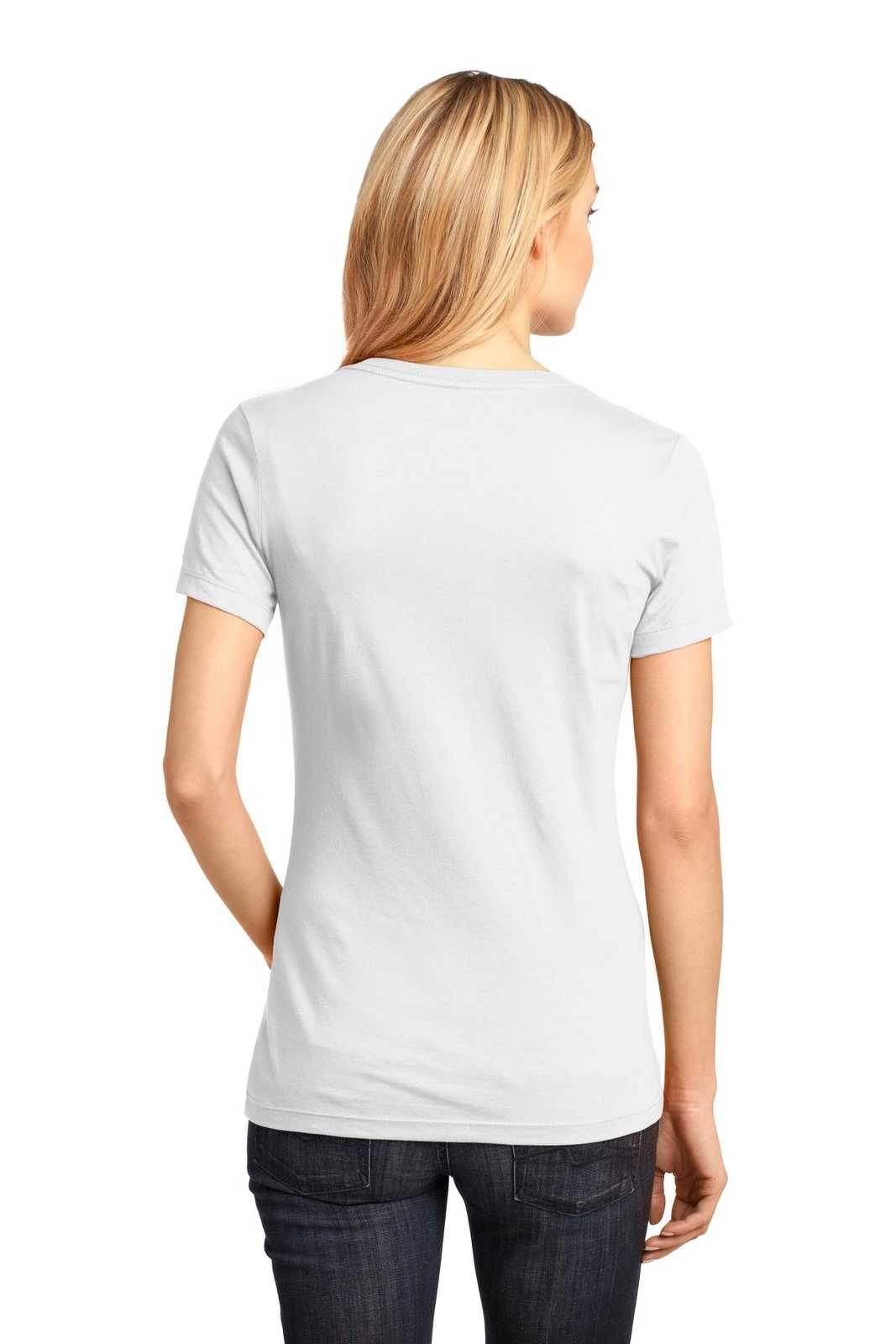 District DM1170L Women&#39;s Perfect Weight V-Neck Tee - Bright White - HIT a Double - 2
