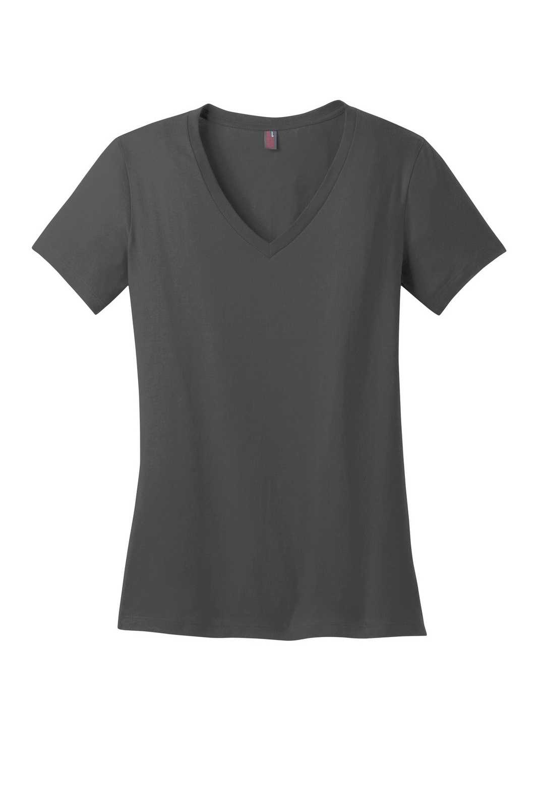 District DM1170L Women&#39;s Perfect Weight V-Neck Tee - Charcoal - HIT a Double - 5