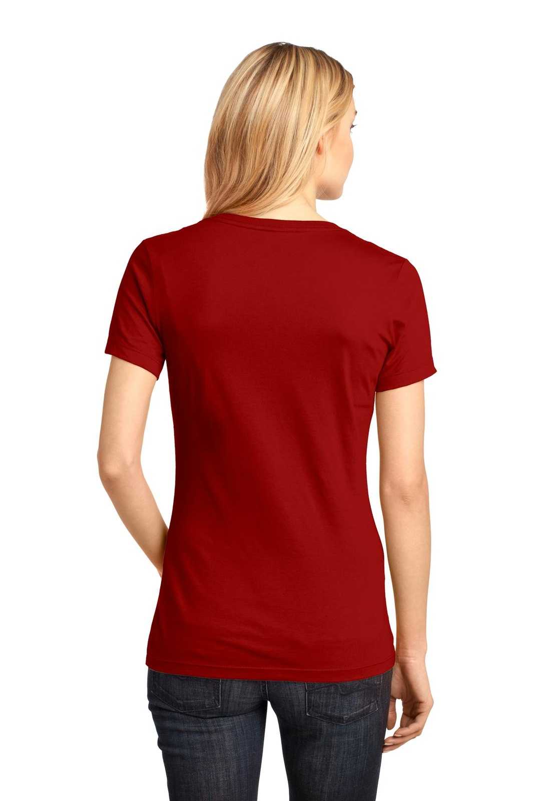 District DM1170L Women&#39;s Perfect Weight V-Neck Tee - Classic Red - HIT a Double - 2