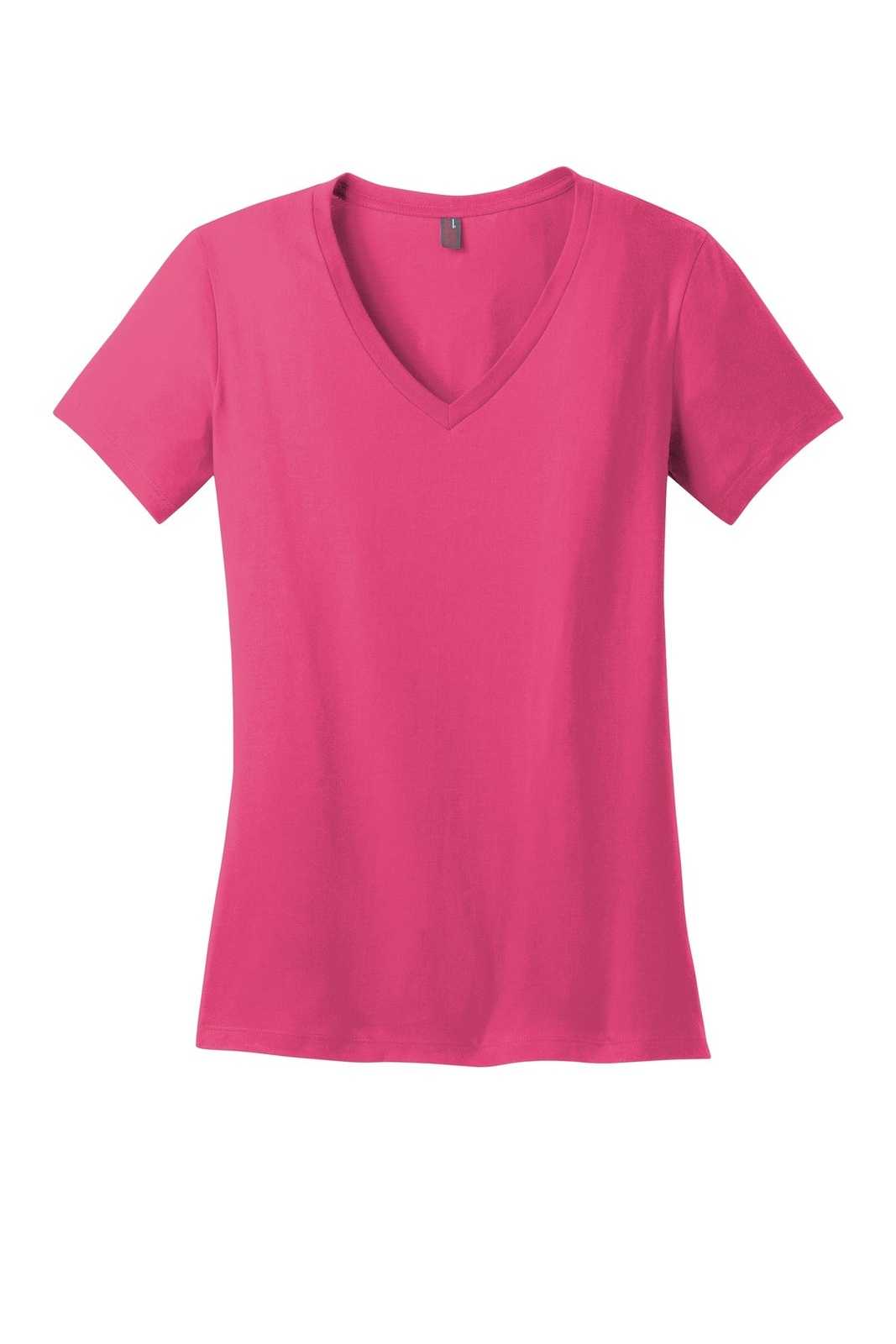 District DM1170L Women&#39;s Perfect Weight V-Neck Tee - Dark Fuchsia - HIT a Double - 5