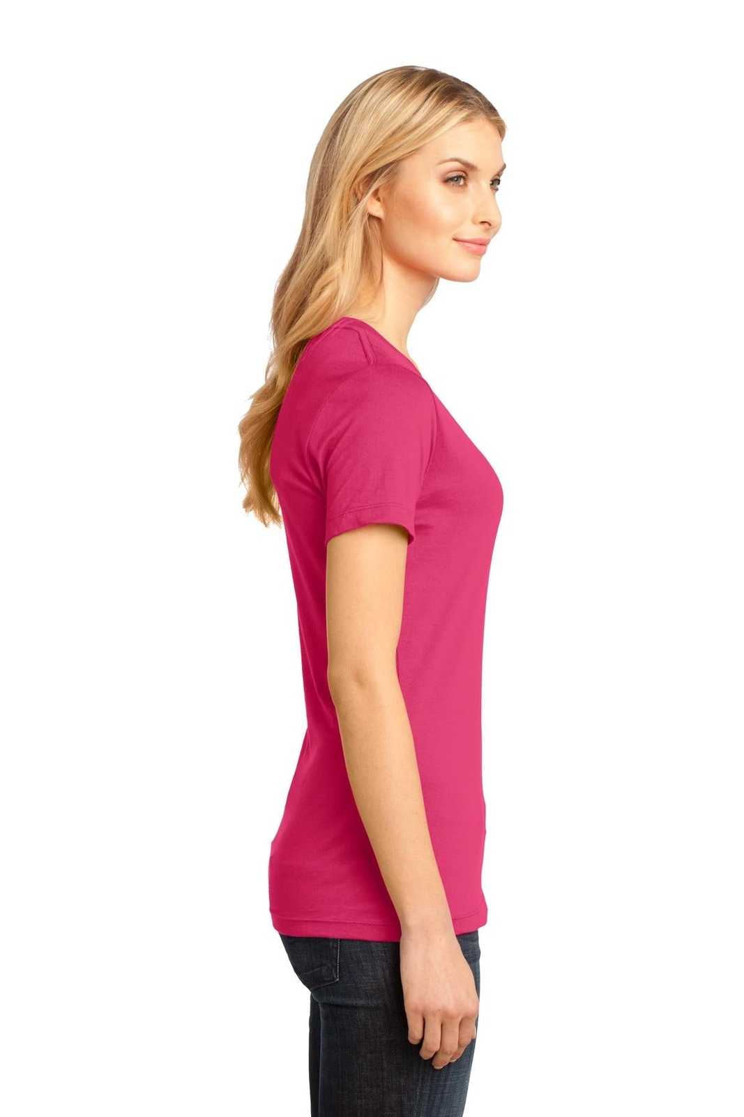 District DM1170L Women&#39;s Perfect Weight V-Neck Tee - Dark Fuchsia - HIT a Double - 3