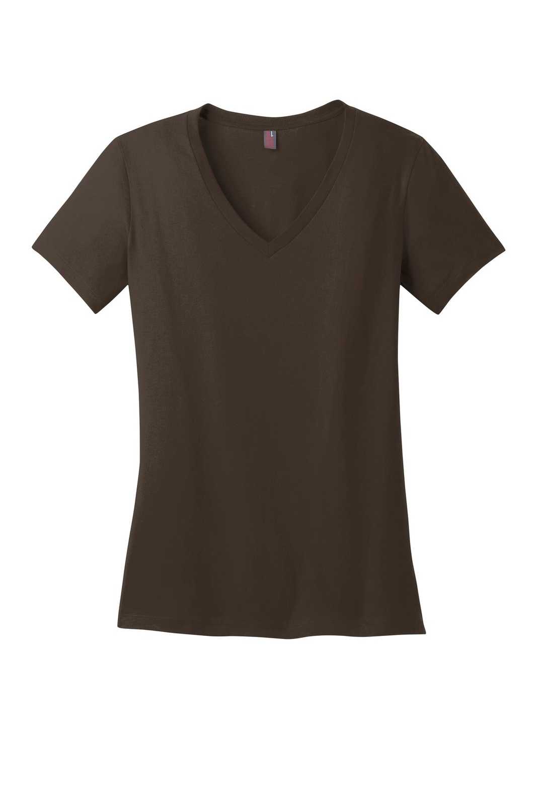District DM1170L Women&#39;s Perfect Weight V-Neck Tee - Espresso - HIT a Double - 5