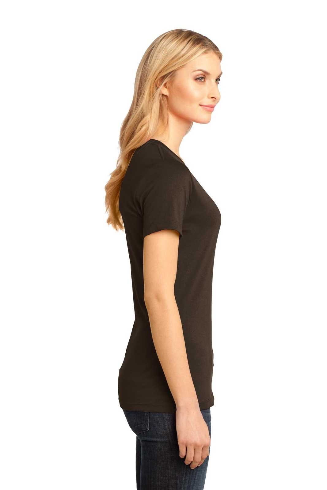 District DM1170L Women&#39;s Perfect Weight V-Neck Tee - Espresso - HIT a Double - 3