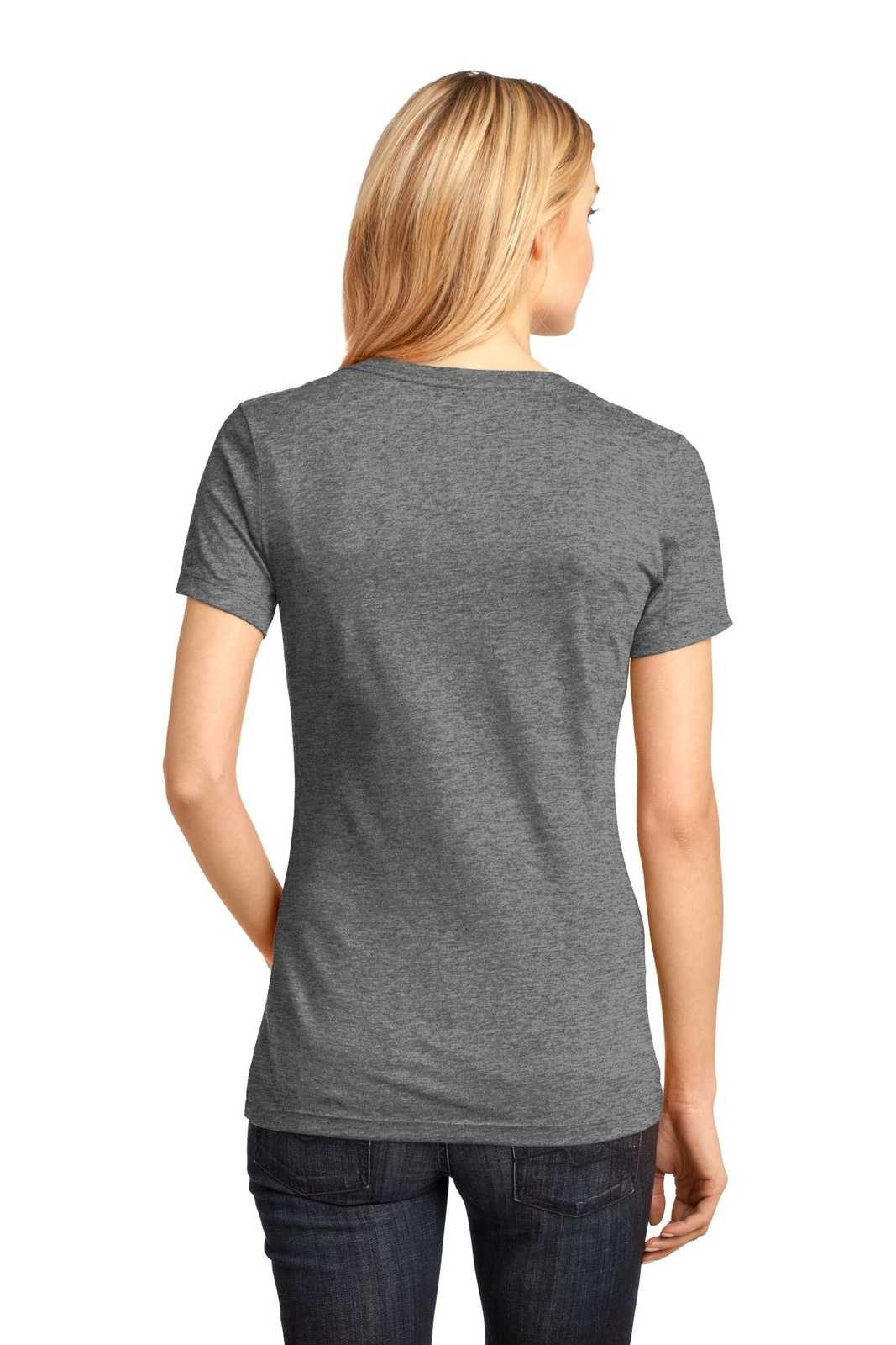 District DM1170L Women&#39;s Perfect Weight V-Neck Tee - Heathered Nickel - HIT a Double - 2