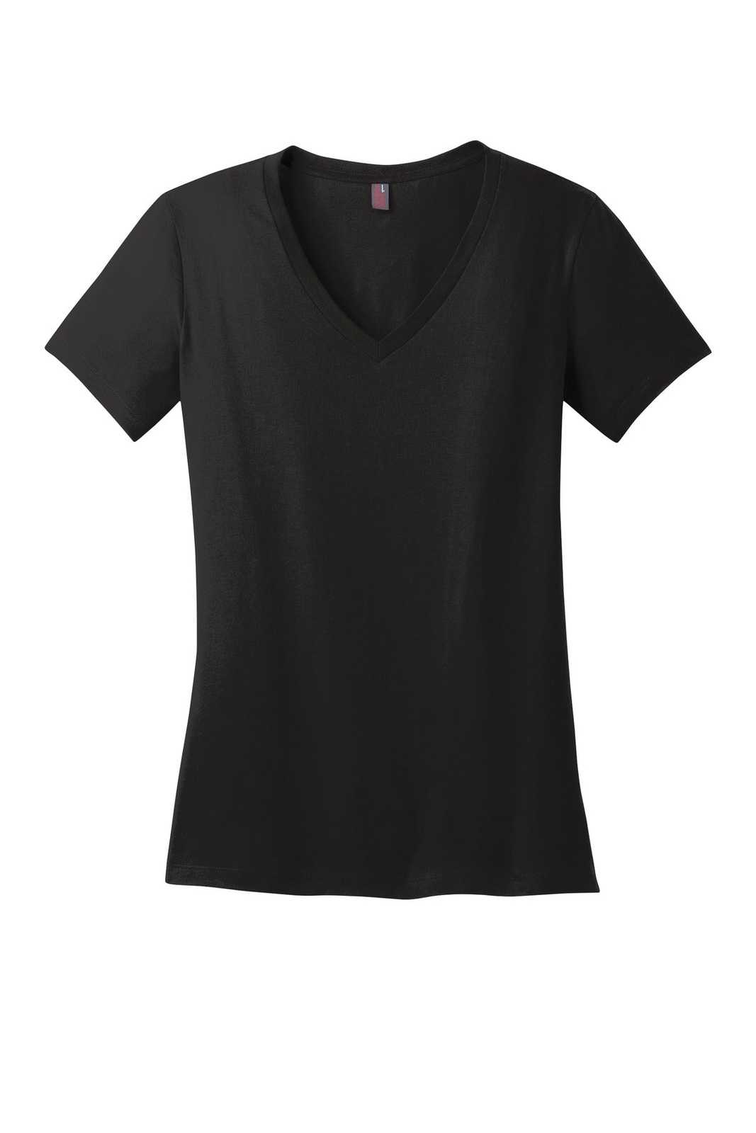 District DM1170L Women&#39;s Perfect Weight V-Neck Tee - Jet Black - HIT a Double - 5