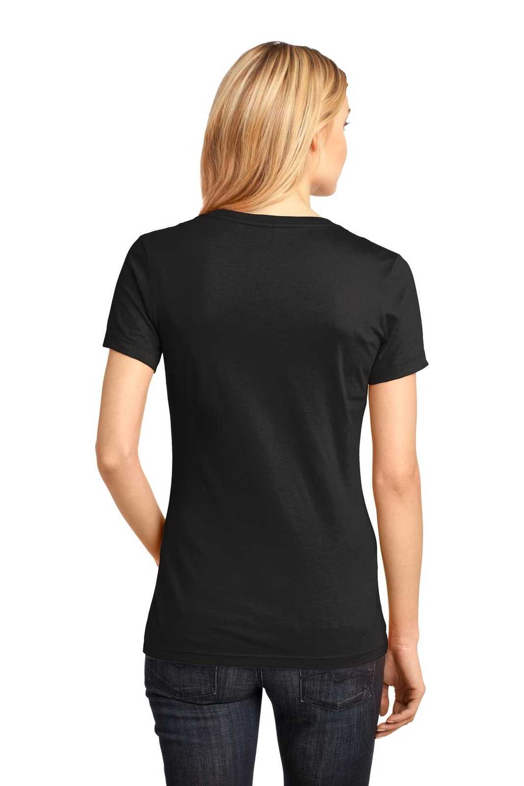 District DM1170L Women's Perfect Weight V-Neck Tee - Jet Black - HIT a Double - 1