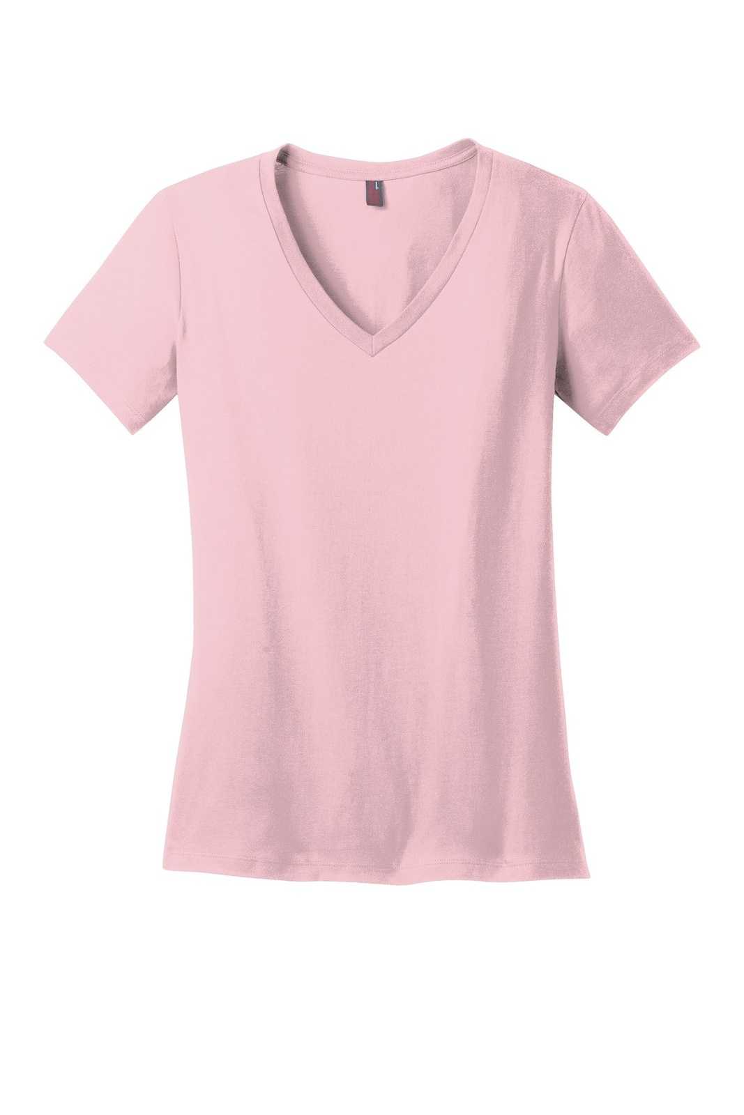 District DM1170L Women&#39;s Perfect Weight V-Neck Tee - Light Pink - HIT a Double - 5