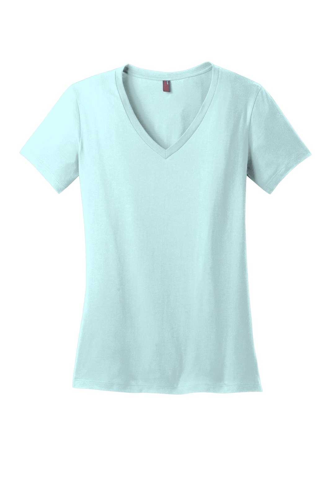 District DM1170L Women&#39;s Perfect Weight V-Neck Tee - Seaglass Blue - HIT a Double - 5