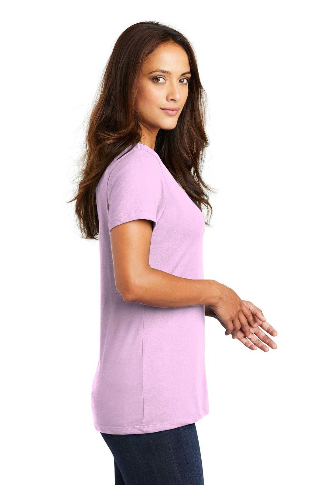District DM1170L Women&#39;s Perfect Weight V-Neck Tee - Soft Purple - HIT a Double - 3