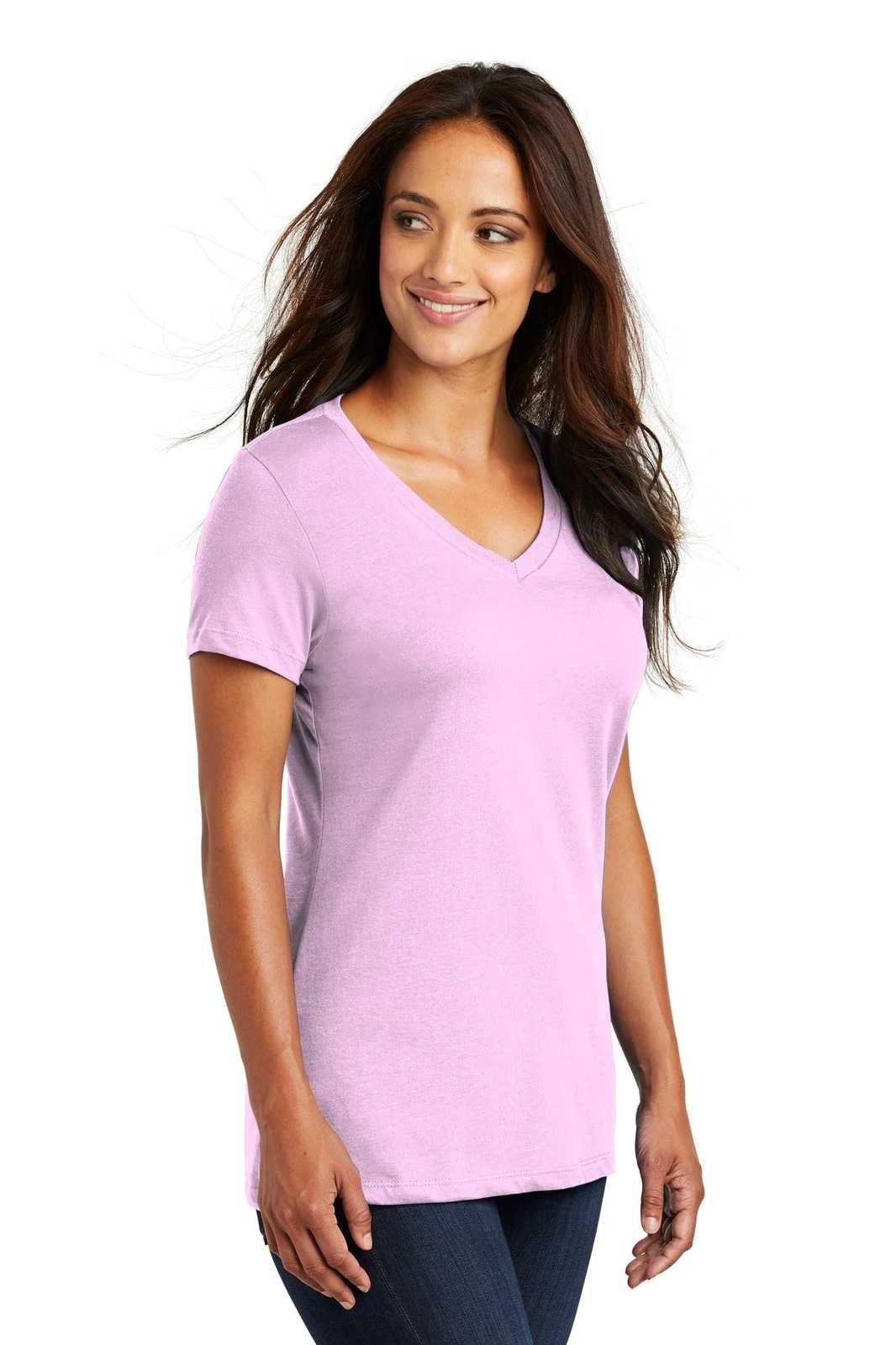 District DM1170L Women&#39;s Perfect Weight V-Neck Tee - Soft Purple - HIT a Double - 4