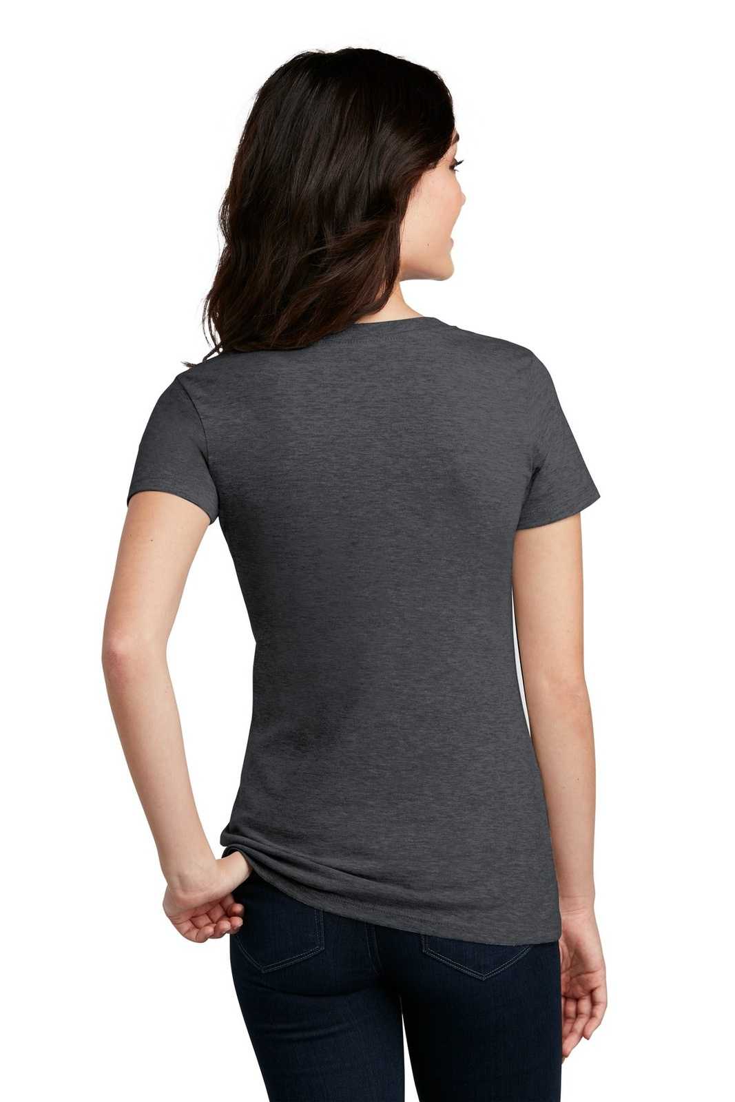 District DM1190L Women's Perfect Blend V-Neck Tee - Heathered Charcoal - HIT a Double - 1