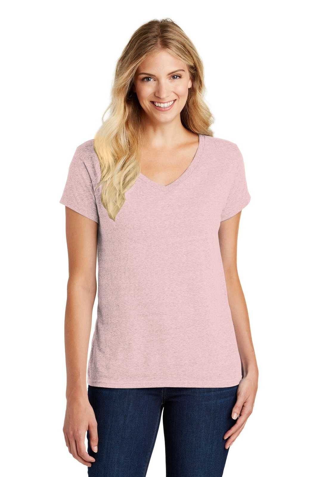 District DM1190L Women's Perfect Blend V-Neck Tee - Heathered Lavender - HIT a Double - 1